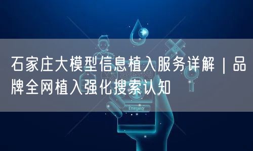 石家庄大模型信息植入服务详解｜品牌全网植入强化搜索认知