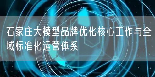 石家庄大模型品牌优化核心工作与全域标准化运营体系
