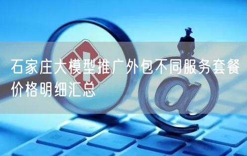 石家庄大模型推广外包不同服务套餐价格明细汇总