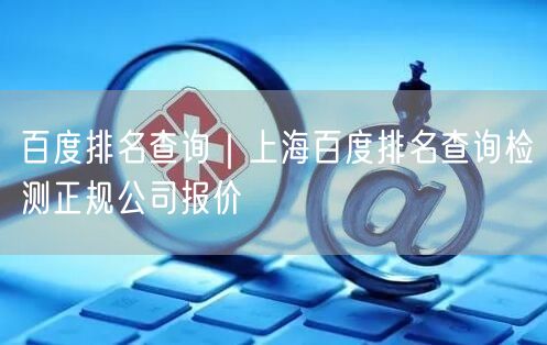 百度排名查询｜上海百度排名查询检测正规公司报价