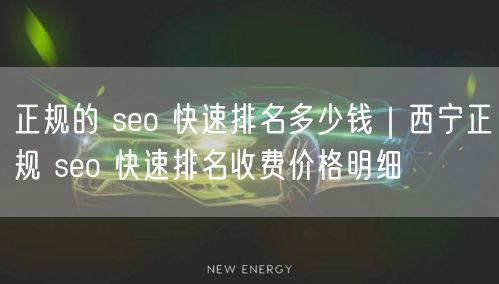 正规的 seo 快速排名多少钱｜西宁正规 seo 快速排名收费价格明细