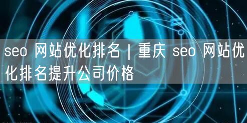 seo 网站优化排名｜重庆 seo 网站优化排名提升公司价格