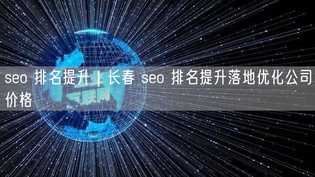 seo 排名提升｜长春 seo 排名提升落地优化公司价格