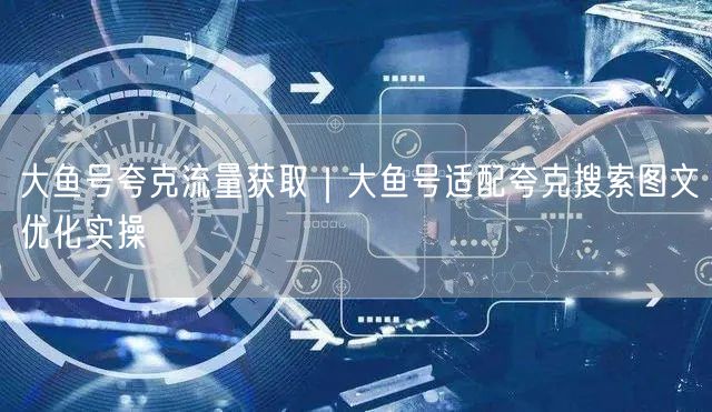 大鱼号夸克流量获取｜大鱼号适配夸克搜索图文优化实操