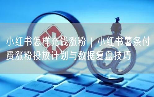 小红书怎样充钱涨粉｜小红书薯条付费涨粉投放计划与数据复盘技巧