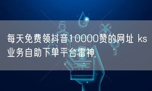 每天免费领抖音10000赞的网址 ks业务自助下单平台雷神