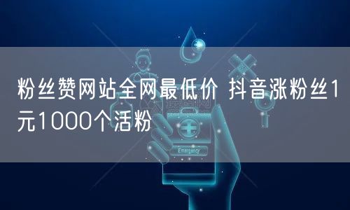 粉丝赞网站全网最低价 抖音涨粉丝1元1000个活粉